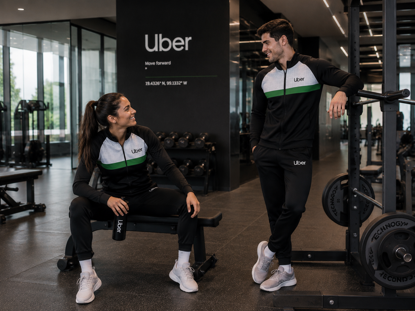 Apparel deportivo corporativo Uber en gimnasio